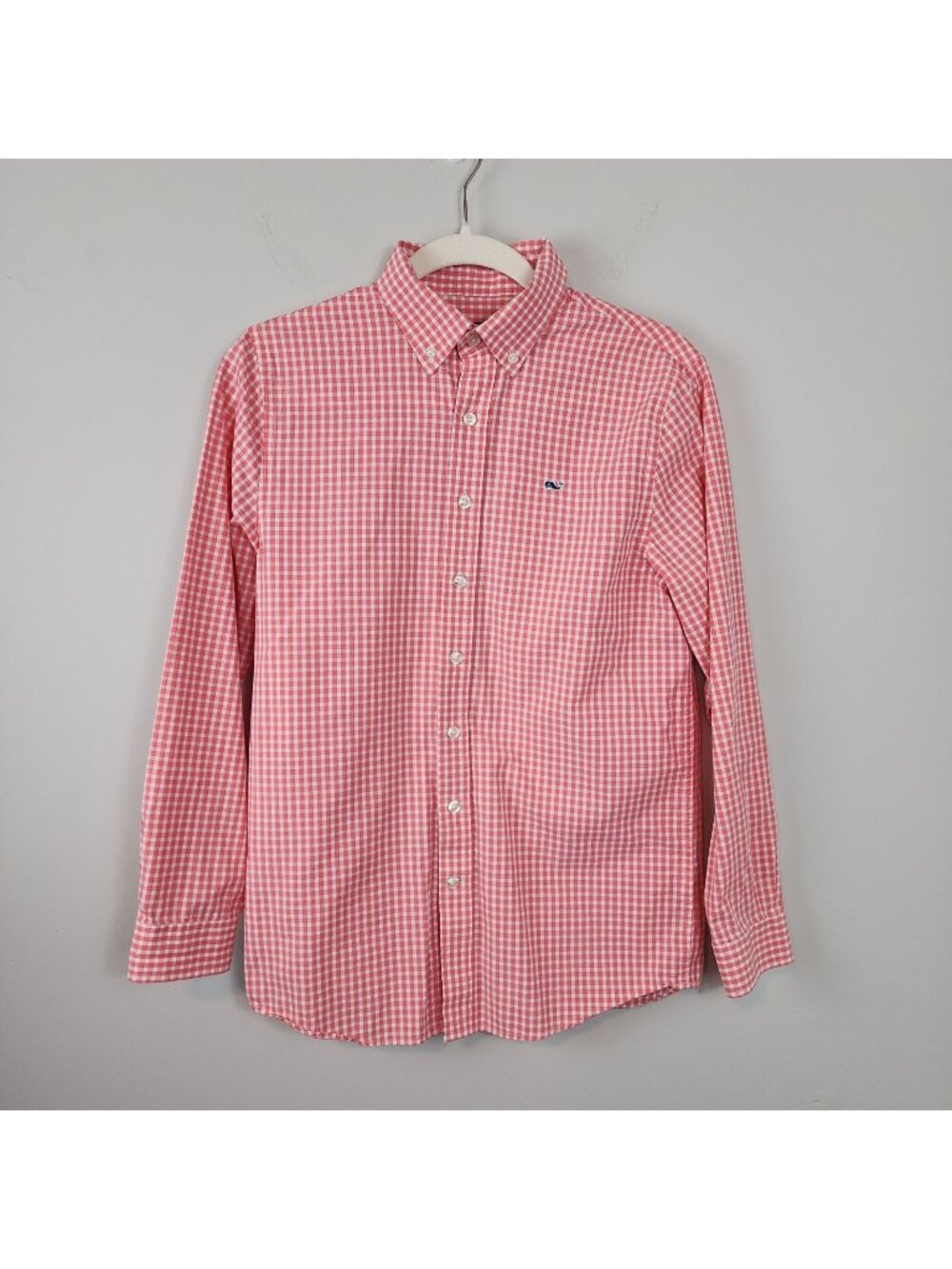 Vineyard Vines Boys sz L / 16 whale button down shirt Preppy Academia
